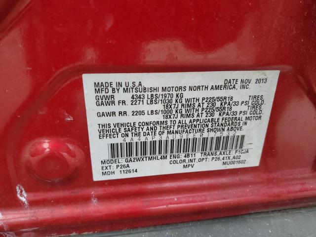 Photo 14 from auction – 2014 MITSUBISHI OUTLANDER with VIN 4A4AP3AU9EE017532