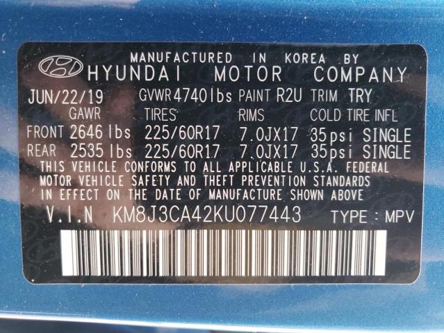 Photo 14 from auction – 2019 HYUNDAI TUCSON LIM with VIN KM8J3CA42KU077443