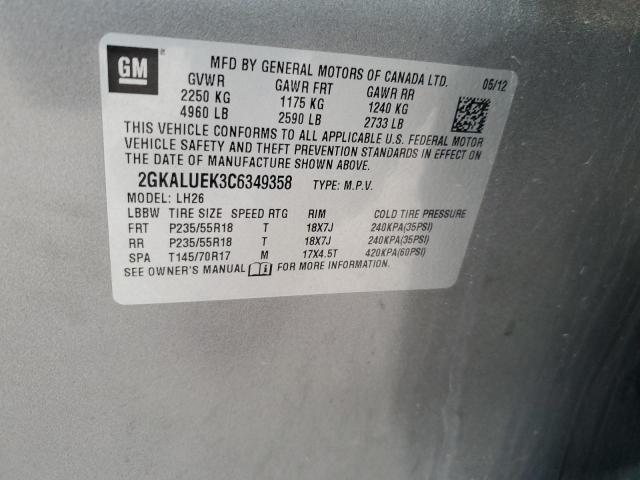 Photo 14 from auction – 2012 GMC TERRAIN SL with VIN 2GKALUEK3C6349358