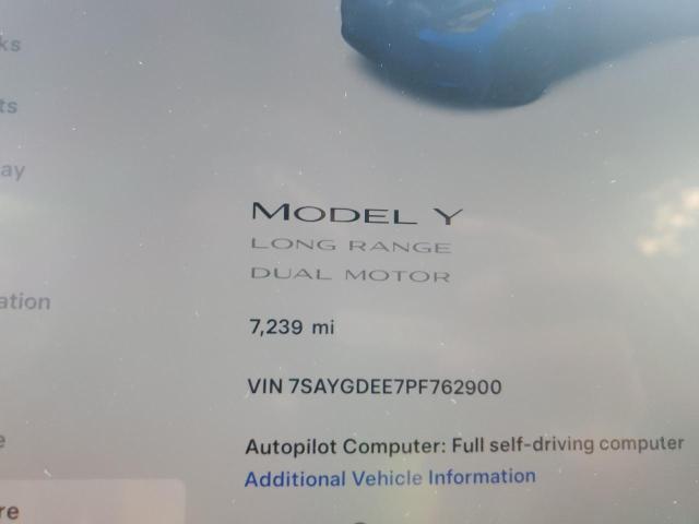 Photo 9 from auction – 2023 TESLA MODEL Y with VIN 7SAYGDEE7PF762900