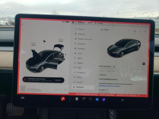 Photo 9 from auction – 2022 TESLA MODEL 3 with VIN 5YJ3E1EB2NF145743