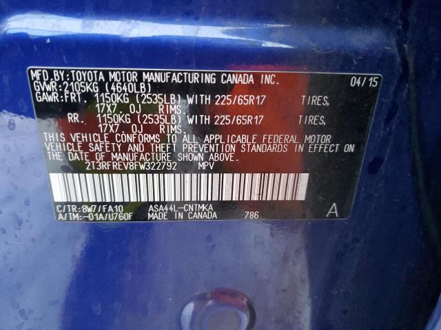 Photo 14 from auction – 2015 TOYOTA RAV4 XLE with VIN 2T3RFREV8FW322792