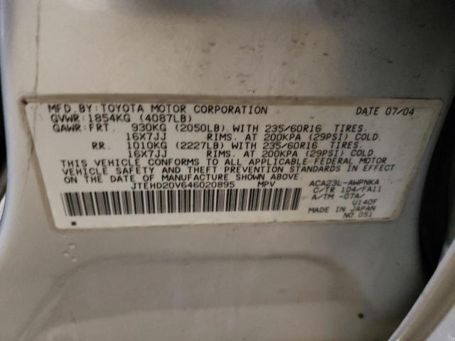 Foto 14 de la subasta – 2004 TOYOTA RAV4 con VIN JTEHD20V646020895