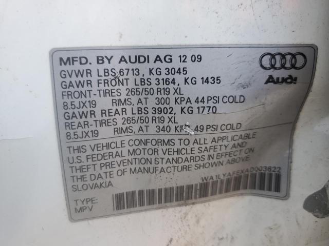 Photo 14 from auction – 2010 AUDI Q7 PREMIUM with VIN WA1LYAFEXAD003622