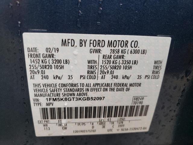 Photo 14 from auction – 2019 FORD EXPLORER S with VIN 1FM5K8GT3KGB52097