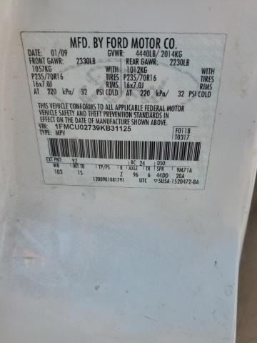 Photo 12 from auction – 2009 FORD ESCAPE XLS with VIN 1FMCU02739KB31125