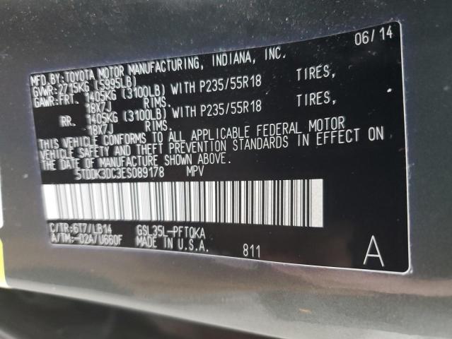 Photo 14 from auction – 2014 TOYOTA SIENNA XLE with VIN 5TDDK3DC3ES089178