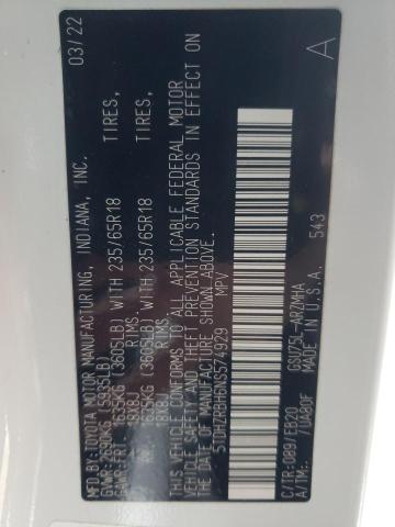Photo 14 from auction – 2022 TOYOTA HIGHLANDER with VIN 5TDHZRBH6NS574929