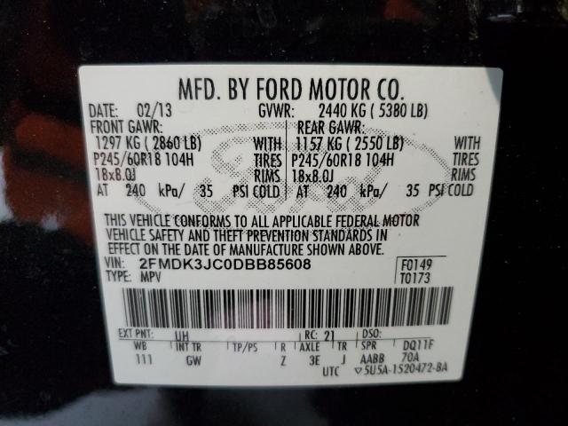Photo 14 from auction – 2013 FORD EDGE SEL with VIN 2FMDK3JC0DBB85608