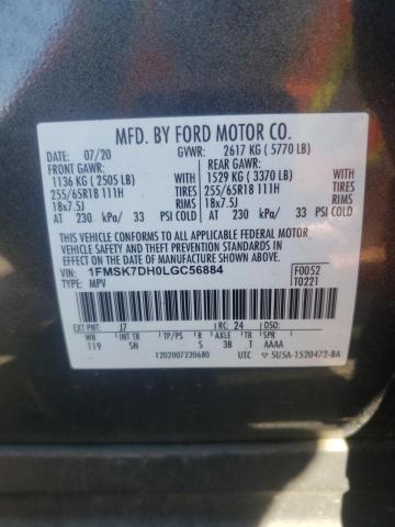 Photo 14 from auction – 2020 FORD EXPLORER X with VIN 1FMSK7DH0LGC56884