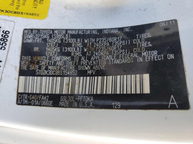 Photo 14 from auction – 2011 TOYOTA SIENNA with VIN 5TDZK3DC8BS154852