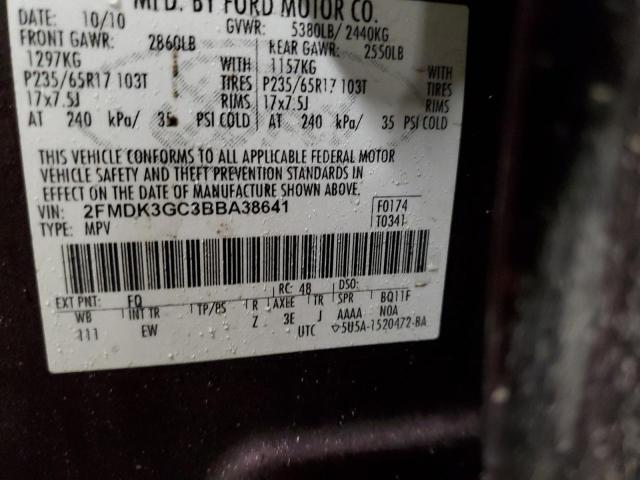 Photo 14 from auction – 2011 FORD EDGE SE with VIN 2FMDK3GC3BBA38641