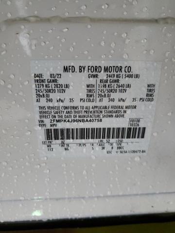 Photo 14 from auction – 2022 FORD EDGE SEL with VIN 2FMPK4J96NBA40758