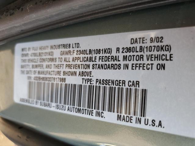 Photo 14 from auction – 2003 SUBARU LEGACY OUT with VIN 4S3BH806337617988