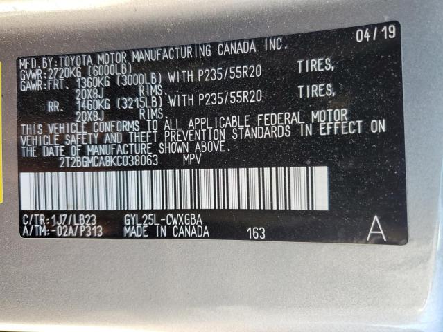 Photo 14 from auction – 2019 LEXUS RX 450H BA with VIN 2T2BGMCA8KC038063