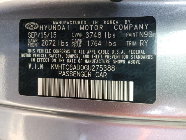 Photo 14 from auction – 2016 HYUNDAI VELOSTER with VIN KMHTC6AD0GU275388