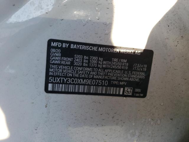 Photo 14 from auction – 2021 BMW X3 SDRIVE3 with VIN 5UXTY3C0XM9E07510