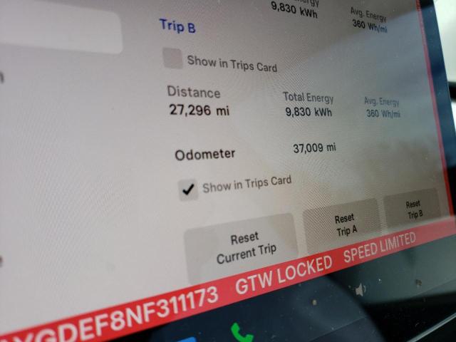 Photo 9 from auction – 2022 TESLA MODEL Y with VIN 7SAYGDEF8NF311173