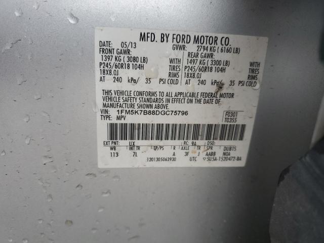 Photo 14 from auction – 2013 FORD EXPLORER with VIN 1FM5K7B88DGC75796
