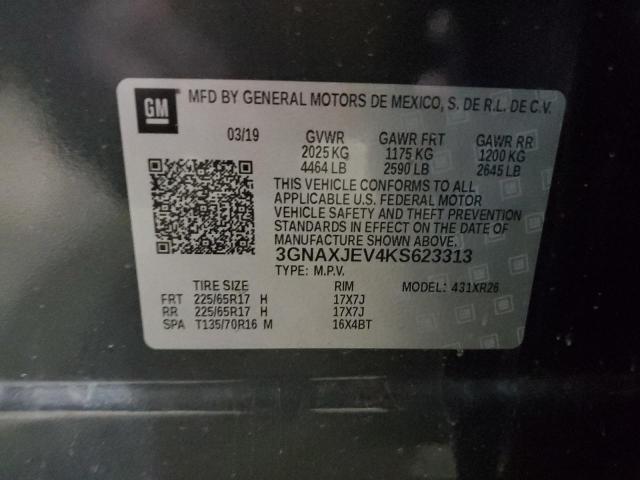 Photo 14 from auction – 2019 CHEVROLET EQUINOX LT with VIN 3GNAXJEV4KS623313
