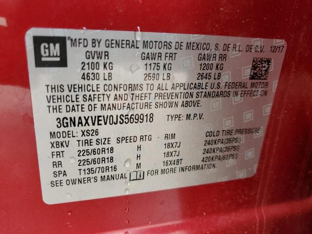Photo 14 from auction – 2018 CHEVROLET EQUINOX PR with VIN 3GNAXVEV0JS569918