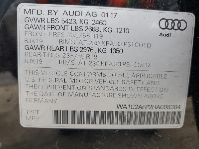 Photo 14 from auction – 2017 AUDI Q5 PREMIUM with VIN WA1C2AFP2HA098384