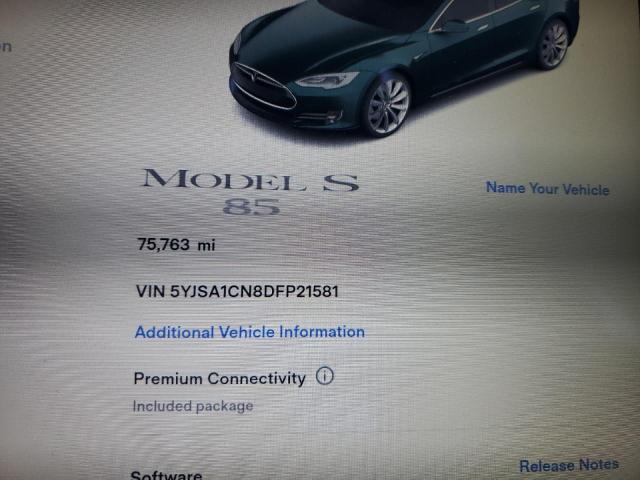 Photo 9 from auction – 2013 TESLA MODEL S with VIN 5YJSA1CN8DFP21581