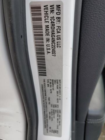 Photo 14 from auction – 2022 DODGE DURANGO SX with VIN 1C4RDHAG4NC224027