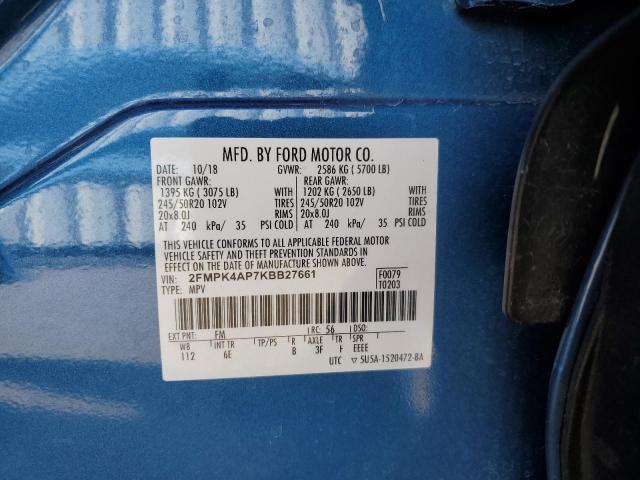 Photo 14 from auction – 2019 FORD EDGE ST with VIN 2FMPK4AP7KBB27661