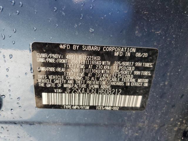 Photo 14 from auction – 2020 SUBARU FORESTER P with VIN JF2SKAJC6LH608212