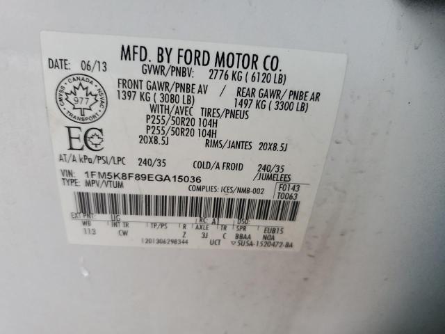 Photo 14 from auction – 2014 FORD EXPLORER L with VIN 1FM5K8F89EGA15036