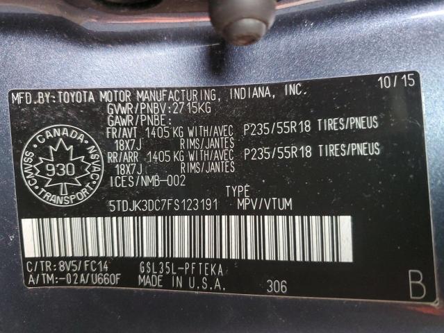 Photo 14 from auction – 2015 TOYOTA SIENNA LE with VIN 5TDJK3DC7FS123191