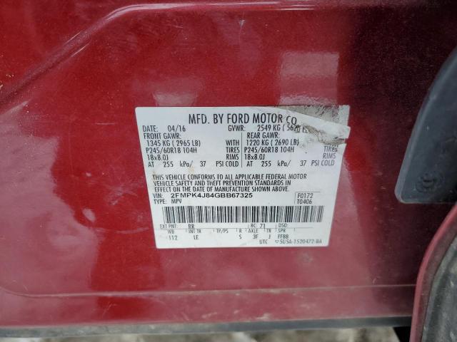 Photo 14 from auction – 2016 FORD EDGE SEL with VIN 2FMPK4J84GBB67325