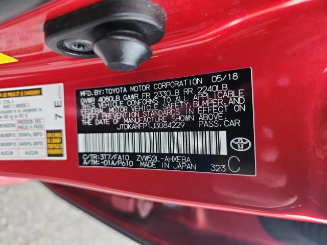 Photo 10 from auction – 2018 TOYOTA PRIUS PRIM with VIN JTDKARFP1J3084229