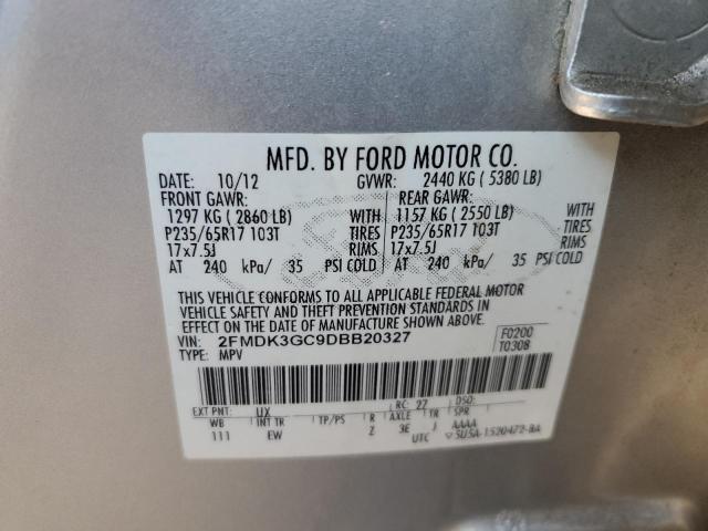 Photo 14 from auction – 2013 FORD EDGE SE with VIN 2FMDK3GC9DBB20327