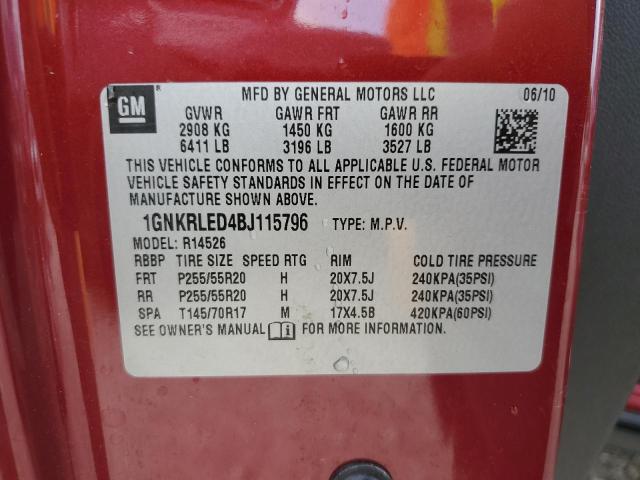 Photo 14 from auction – 2011 CHEVROLET TRAVERSE L with VIN 1GNKRLED4BJ115796