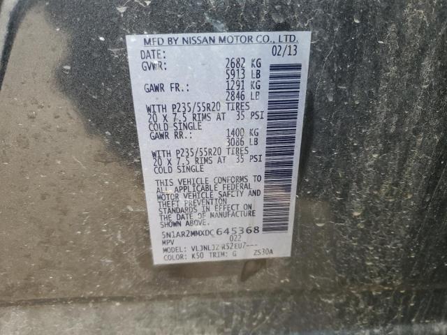 Photo 14 from auction – 2013 NISSAN PATHFINDER with VIN 5N1AR2MMXDC645368