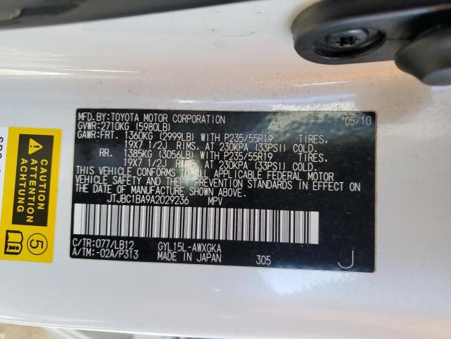 Photo 14 from auction – 2010 LEXUS RX 450 with VIN JTJBC1BA9A2029236