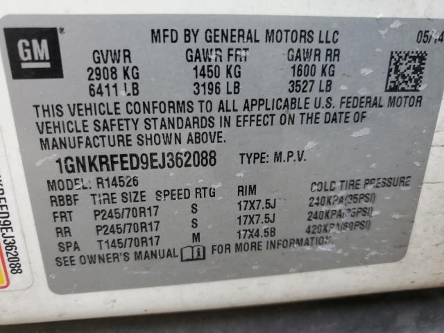 Photo 14 from auction – 2014 CHEVROLET TRAVERSE L with VIN 1GNKRFED9EJ362088