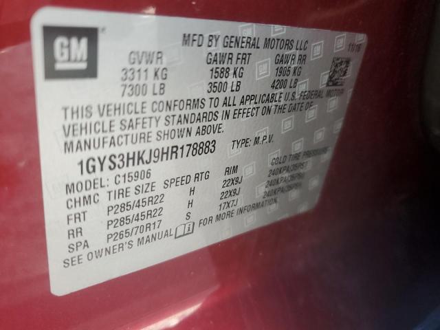 Photo 14 from auction – 2017 CADILLAC ESCALADE E with VIN 1GYS3HKJ9HR178883