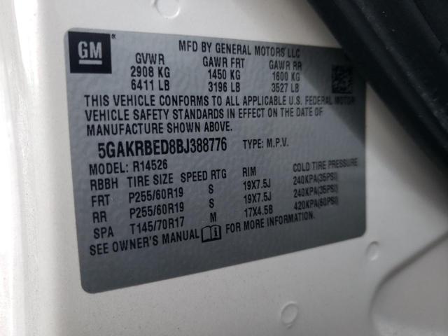 Photo 14 from auction – 2011 BUICK ENCLAVE CX with VIN 5GAKRBED8BJ388776