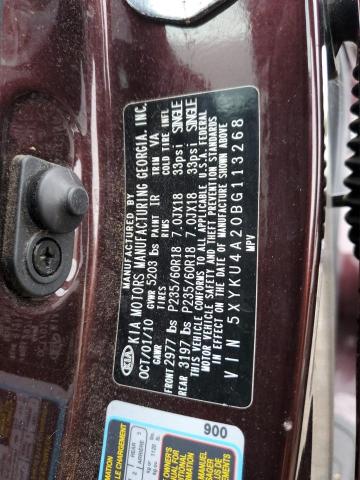 Photo 14 from auction – 2011 KIA SORENTO EX with VIN 5XYKU4A20BG113268