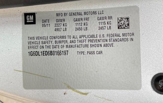 Photo 10 from auction – 2011 CADILLAC CTS PERFOR with VIN 1G6DL1ED6B0166197