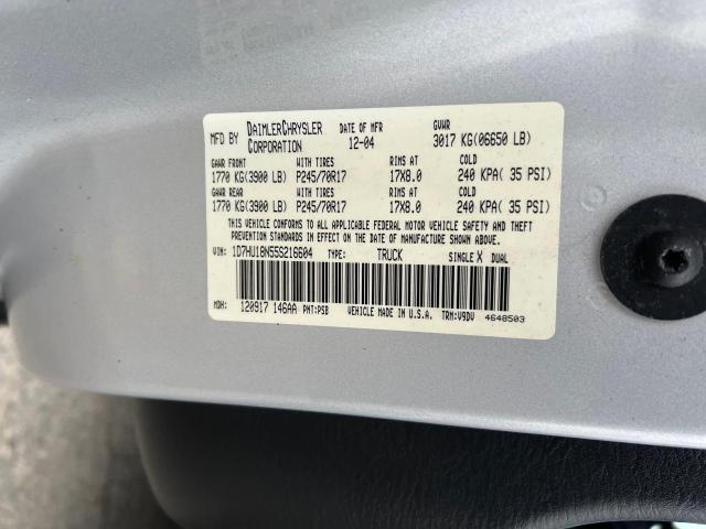 Photo 10 from auction – 2005 DODGE RAM 1500 S with VIN 1D7HU18N55S216604