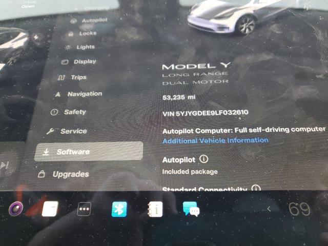 Photo 9 from auction – 2020 TESLA MODEL Y with VIN 5YJYGDEE9LF032610