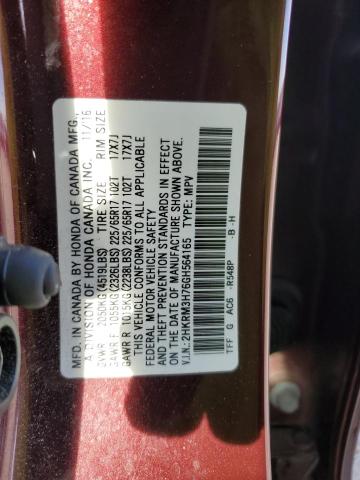 Photo 14 from auction – 2016 HONDA CR-V EXL with VIN 2HKRM3H76GH564165