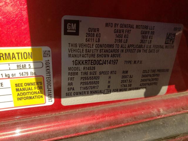 Photo 14 from auction – 2012 GMC ACADIA DEN with VIN 1GKKRTED0CJ414197