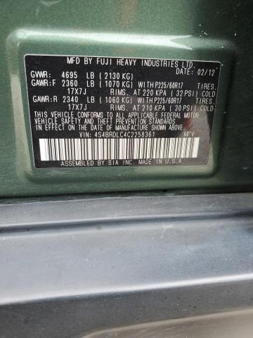 Photo 14 from auction – 2012 SUBARU OUTBACK 3. with VIN 4S4BRDLC4C2258361