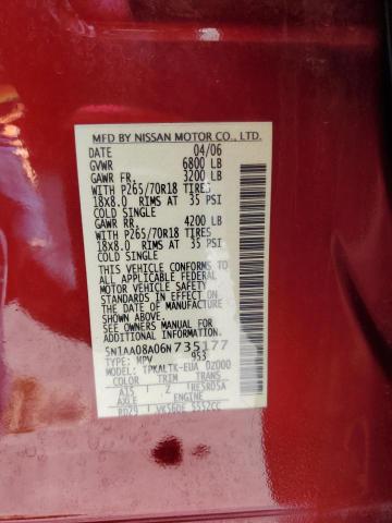 Photo 14 from auction – 2006 NISSAN ARMADA SE with VIN 5N1AA08A06N735177