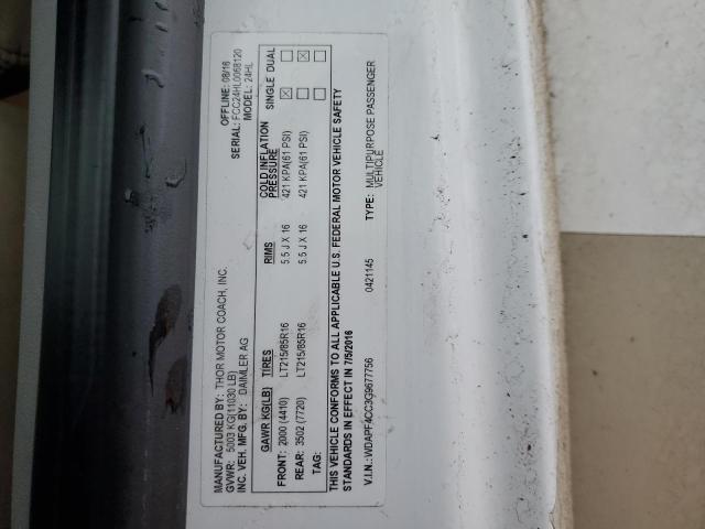 Photo 10 from auction – 2016 MERCEDES-BENZ SPRINTER 3 with VIN WDAPF4CC3G9677756